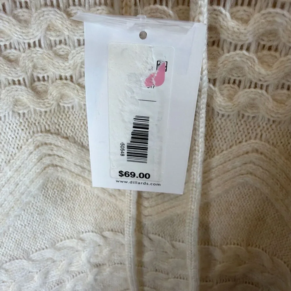 Westbound Women’s Poncho Sweater Size Large Cream New With Tags